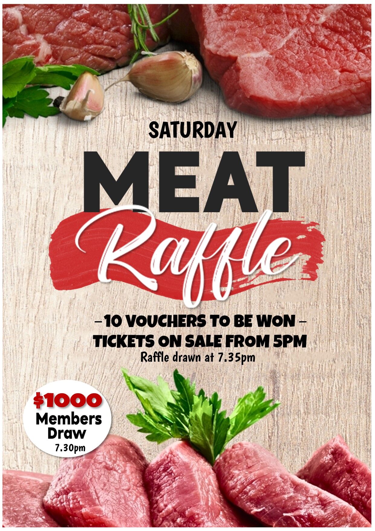 Meat Raffle - Warragul Sporting + Social Club Meat Raffle - Warragul Sporting + Social Club