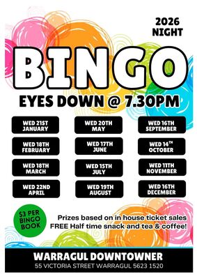 Warragul Bingo Downtowner Bingo