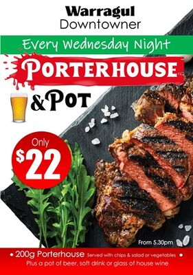 Wednesday Night Pot and Porterhouse - Warragul Sporting + Social Club